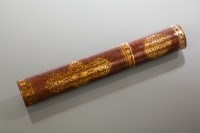 Lot 289 - OTTOMAN LEATHER SCROLL HOLDER with gilt...