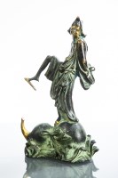 Lot 373 - CHINESE METAL SCULPTURE OF THE MAD MONK 24cm high