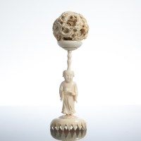 Lot 423 - CHINESE IVORY CONCENTRIC BALL ON STAND the...