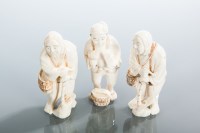 Lot 434 - THREE JAPANESE IVORY FIGURES each signed, 10cm...