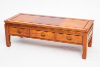 Lot 449 - CHINESE COFFEE TABLE of rectangular form,...