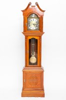 Lot 450 - CHINESE GRANDFATHER CLOCK with a gilt and...