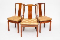 Lot 455 - CHINESE DINING SUITE comprising table, eight...