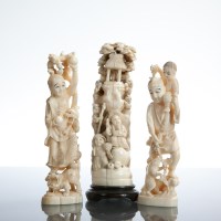 Lot 456 - PAIR OF JAPANESE IVORY FIGURES OF MEN one...