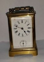 Lot 528 - EARLY 20TH CENTURY BRASS CARRIAGE CLOCK with...