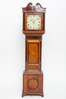 Lot 539 - VICTORIAN OAK INLAID LONGCASE CLOCK maker...