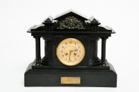 Lot 540 - LATE 19TH CENTURY FRENCH SLATE MANTEL CLOCK...
