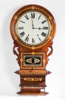 Lot 545 - AMERICAN PARQUETRY ROSEWOOD DROP DIAL WALL...
