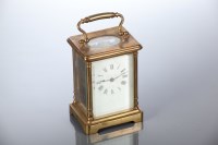 Lot 581 - EARLY 20TH CENTURY FRENCH BRASS CARRIAGE CLOCK...