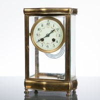 Lot 586 - 20TH CENTURY FOUR GLASS MANTEL CLOCK the...