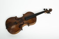 Lot 595 - EARLY 19TH CENTURY VIOLIN with 14'' curled two-...