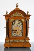 Lot 600 - 19TH CENTURY GERMAN OAK BRACKET CLOCK by...