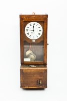 Lot 601 - MID 20TH CENTURY OAK TIME RECORDING CLOCK...