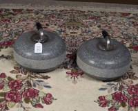 Lot 884 - PAIR OF WELSH TREFOR STONE CURLING STONES the...