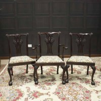 Lot 891 - SET OF EIGHT MAHOGANY DINING CHAIRS OF...