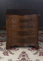 Lot 895 - MAHOGANY REPRODUCTION SERPENTINE CHEST the...