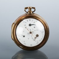 Lot 1567 - GILT VERGE ESCAPEMENT CALENDAR FUNCTION PAIR...