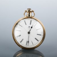 Lot 1584 - OPEN FACE CHINESE MARKET DUPLEX POCKET WATCH...