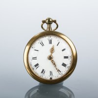 Lot 1585 - RARE GEORGIAN TRAVELLING VERGE TIMEPIECE BY...