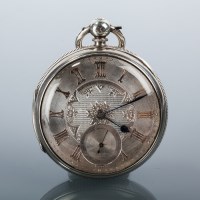 Lot 1599 - LARGE SIZE STERLING SILVER GENTLEMAN'S FUSEE...