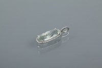Lot 1658 - AQUAMARINE AND DIAMOND PENDANT set with an...