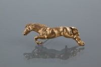 Lot 1664 - FINE NINE CARAT GOLD JUMPING HORSE BROOCH with...