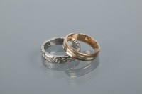 Lot 1676 - EIGHTEEN CARAT WHITE GOLD DIAMOND WEDDING BAND...