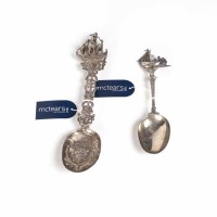 Lot 912 - TWO CONTINENTAL SILVER SPOONS each with...