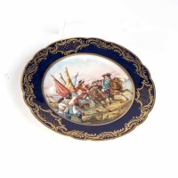 Lot 916 - FRENCH SEVRES CABINET PLATE painted with a...