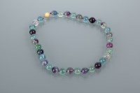 Lot 1745 - TRI COLOUR FLUORITE BEAD NECKLACE the...