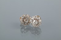 Lot 1748 - PAIR OF DIAMOND CLUSTER EARRINGS the old cut...