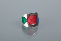 Lot 1789 - DANISH SILVER ENAMELLED RING by Erik Steen...