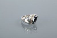 Lot 1791 - DANISH SILVER AND HEMATITE RING by Carl...