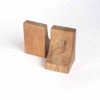 Lot 923 - PAIR OF ROBERT (MOUSEMAN) THOMPSON BOOKENDS in...