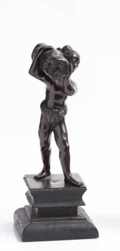 Lot 933 - BRONZE FIGURE MODELLED AS AN ETHNIC MAN...