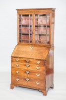 Lot 742 - GEORGE III MAHOGANY BUREAU BOOKCASE the...