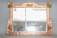 Lot 749 - ARTS & CRAFTS PLANISHED COPPER MANTEL MIRROR...