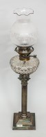 Lot 758 - VICTORIAN SILVER PLATED CORINTHIAN COLUMN OIL...