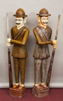 Lot 771 - PAIR OF FLOOR STANDING PAINTED WOOD GUARD...