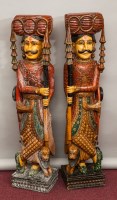 Lot 781 - PAIR OF FLOOR STANDING PAINTED WOOD GUARD...