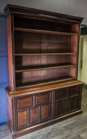 Lot 786 - VICTORIAN PINE BOOKCASE with stepped pediment...