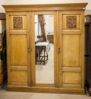 Lot 789 - LATE 19TH CENTURY OAK THREE DOOR WARDROBE the...