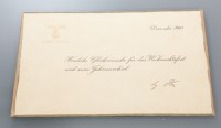 Lot 809 - WWII ADOLF HITLER 1943 AUTOGRAPHED CHRISTMAS...