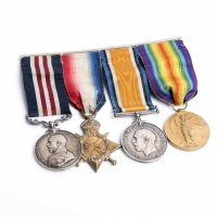 Lot 956 - GROUP OF FOUR WWI MILITARY MEDALS won by J....