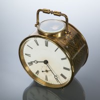 Lot 569 - BRASS CASED CIRCULAR TIMEPIECE the Roman...