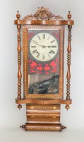 Lot 574 - EARLY 20TH CENTURY MAHOGANY WALL CLOCK...