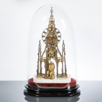 Lot 576 - FINE BRASS SKELETON CLOCK in the form of the...