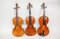 Lot 591 - THREE 20TH CENTURY VIOLINS including one...