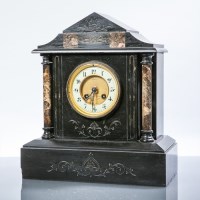 Lot 593 - LATE 19TH CENTURY FRENCH SLATE MANTEL CLOCK by...