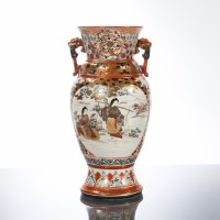 Lot 285 - JAPANESE SATSUMA VASE with a scene of two...